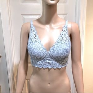 Maidenform Blue Lace Bra with Long   Midriff, Size 38B